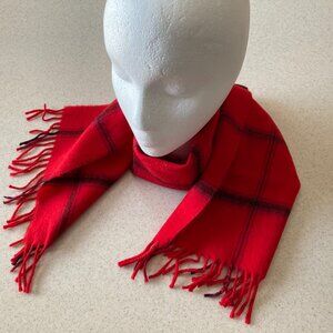 Stafford Red Lambswool Scarf Made in West Germany Unisex